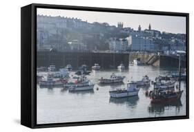 Little Fishing Boats in the Harbour of Saint Peter Port, Guernsey, Channel Islands, United Kingdom-Michael Runkel-Framed Stretched Canvas