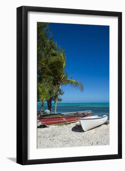 Little fishing boats, Providenciales, Turks and Caicos, Caribbean, Central America-Michael Runkel-Framed Photographic Print