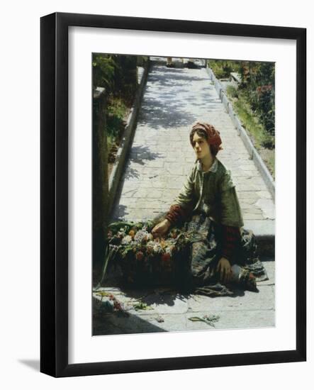 Little Flower Girl, 1862-Filippo Carcano-Framed Giclee Print