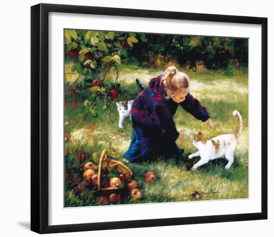 Little Friends with Apples-Lise Auger-Framed Art Print