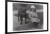 Little Girl and Bulldog in a Garden-null-Framed Photographic Print