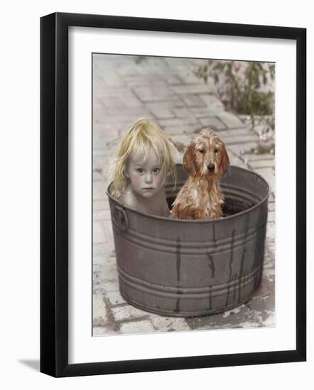 Little Girl and Dog-Nora Hernandez-Framed Giclee Print