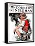 "Little Girl and Grapes," Country Gentleman Cover, September 20, 1924-Sarah Stilwell Weber-Framed Stretched Canvas