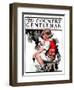 "Little Girl and Grapes," Country Gentleman Cover, September 20, 1924-Sarah Stilwell Weber-Framed Giclee Print