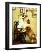 Little Girl and Her Sheltie, 1892-Charles Burton Barber-Framed Giclee Print