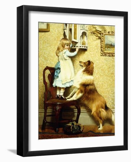 Little Girl and Her Sheltie, 1892-Charles Burton Barber-Framed Giclee Print