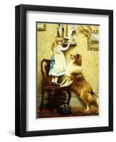 Little Girl and Her Sheltie, 1892-Charles Burton Barber-Framed Giclee Print