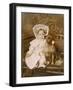 Little Girl and Pug Dog-null-Framed Photographic Print