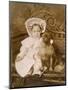 Little Girl and Pug Dog-null-Mounted Photographic Print