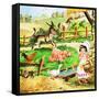 Little Girl at the Farm-English School-Framed Stretched Canvas