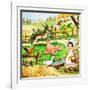 Little Girl at the Farm-English School-Framed Giclee Print