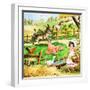 Little Girl at the Farm-English School-Framed Giclee Print