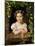 Little Girl at the Window Entwined with Vine Leaves-Ferdinand Georg Waldmüller-Mounted Giclee Print