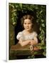 Little Girl at the Window Entwined with Vine Leaves-Ferdinand Georg Waldmüller-Framed Giclee Print