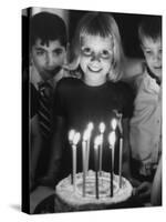 Little Girl Blowing Out Her Candles on Her Birthday Cake-Robert W^ Kelley-Stretched Canvas