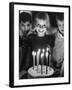 Little Girl Blowing Out Her Candles on Her Birthday Cake-Robert W^ Kelley-Framed Photographic Print