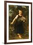 Little Girl by the Brook Holding a Sheaf of Flowers, 1886-William Adolphe Bouguereau-Framed Giclee Print