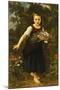 Little Girl by the Brook Holding a Sheaf of Flowers, 1886-William Adolphe Bouguereau-Mounted Giclee Print
