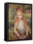 Little Girl Carrying Flowers, or the Little Gleaner, 1888-Pierre-Auguste Renoir-Framed Stretched Canvas