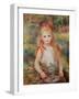 Little Girl Carrying Flowers, or the Little Gleaner, 1888-Pierre-Auguste Renoir-Framed Giclee Print