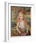 Little Girl Carrying Flowers, or the Little Gleaner, 1888-Pierre-Auguste Renoir-Framed Giclee Print