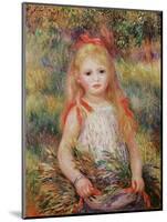 Little Girl Carrying Flowers, or the Little Gleaner, 1888-Pierre-Auguste Renoir-Mounted Giclee Print