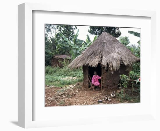 Little Girl Dressed for Church, in Front of Hut, Uganda, East Africa, Africa-D H Webster-Framed Photographic Print