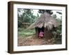 Little Girl Dressed for Church, in Front of Hut, Uganda, East Africa, Africa-D H Webster-Framed Photographic Print