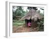 Little Girl Dressed for Church, in Front of Hut, Uganda, East Africa, Africa-D H Webster-Framed Photographic Print