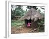 Little Girl Dressed for Church, in Front of Hut, Uganda, East Africa, Africa-D H Webster-Framed Photographic Print