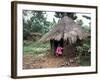 Little Girl Dressed for Church, in Front of Hut, Uganda, East Africa, Africa-D H Webster-Framed Photographic Print