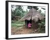 Little Girl Dressed for Church, in Front of Hut, Uganda, East Africa, Africa-D H Webster-Framed Photographic Print