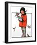 "Little Girl Feeding Birds,"January 31, 1925-Sarah Stilwell Weber-Framed Giclee Print