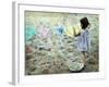 Little Girl Hanging Laundry-Nora Hernandez-Framed Giclee Print