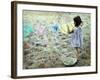 Little Girl Hanging Laundry-Nora Hernandez-Framed Giclee Print