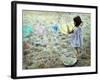 Little Girl Hanging Laundry-Nora Hernandez-Framed Giclee Print