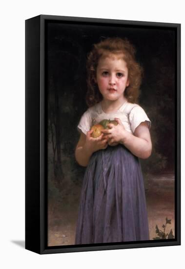 Little Girl Holding Apples in Her Hands-William Adolphe Bouguereau-Framed Stretched Canvas