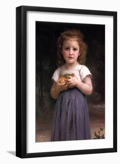 Little Girl Holding Apples in Her Hands-William Adolphe Bouguereau-Framed Art Print