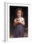 Little Girl Holding Apples in Her Hands-William Adolphe Bouguereau-Framed Art Print