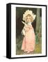 Little Girl Holding Rabbit-null-Framed Stretched Canvas