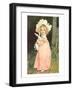 Little Girl Holding Rabbit-null-Framed Art Print