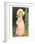 Little Girl Holding Rabbit-null-Framed Art Print