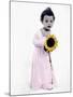 Little Girl Holding Sunflower-Nora Hernandez-Mounted Giclee Print