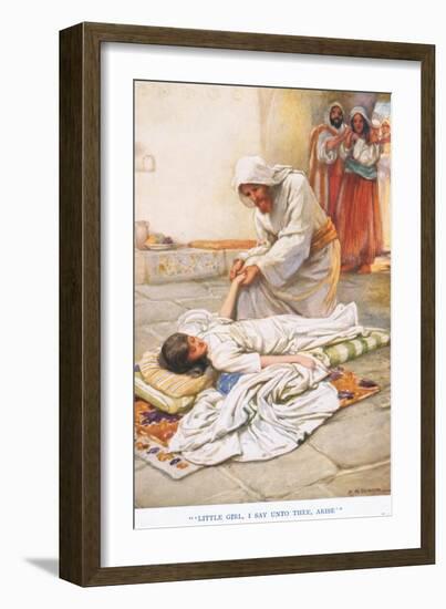 "Little Girl I Say Unto Thee, Arise"-Arthur A. Dixon-Framed Giclee Print