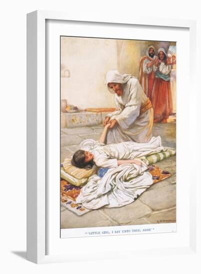 "Little Girl I Say Unto Thee, Arise"-Arthur A. Dixon-Framed Giclee Print