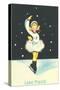 Little Girl Ice Skater in Lake Placid, New York-null-Stretched Canvas