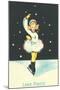 Little Girl Ice Skater in Lake Placid, New York-null-Mounted Art Print