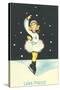 Little Girl Ice Skater in Lake Placid, New York-null-Stretched Canvas