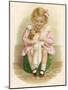 Little Girl in a Pink Dress with a Pink Ribbon in Her Hair Dresses Her Doll-Ida Waugh-Mounted Art Print