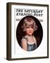 "Little Girl in Blue," Saturday Evening Post Cover, February 7, 1925-Arthur Garratt-Framed Giclee Print